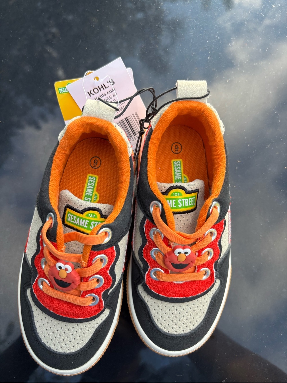 Sesame Street Kids Black, Orange & Red Elmo Lace-Up Sneakers